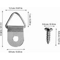 thumbnail image 3 of WWS-100 Pieces Small Triangle Ring Steel Picture Hangers with 100 Pieces Screws, Triangle Rings Picture Hangers, Small Single Hole D Hooks, Light Duty D Rings for Clock (Silver), 3 of 4