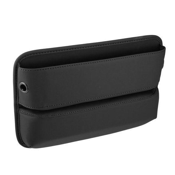 Car Seat Gap Filler Multi-function Car Seat Organizer Console Side Pocket Storage Box Black PU Leather