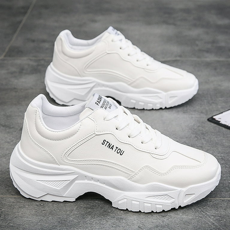 NEWCE new men s shoes Korean fashion small white shoes men s casual sports dad shoes thick bottom Walmart