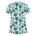 thumbnail image 4 of Idoravan Women Short Sleeve Tunic Blouse Women's Scrub Tops Women Casual Fashion Floral Printed Short Sleeve V-Neck Pocket Work Tops Mint Green XXL, 4 of 5