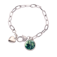 thumbnail image 1 of Paisaje de la naturaleza la luz verde ciencias forestales Pulsera de cadena de corazón joyería encanto moda, 1 of 3