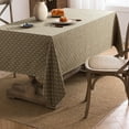 thumbnail image 4 of Taupe Linen Table Cloth Rectangle Waterproof Spillproof - Textured Farmhouse Style Dining Party Wedding Decor 60x102 Inch, 4 of 8