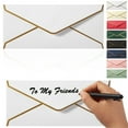 thumbnail image 5 of 1 Pcs Business Envelopes,Business Mailing Pretty Envelopes with Gold Border and Stickers, Standard Letter Size Envelopes for Wedding Office Check Invoices Greeting Cards Party Favor(Beige), 5 of 7