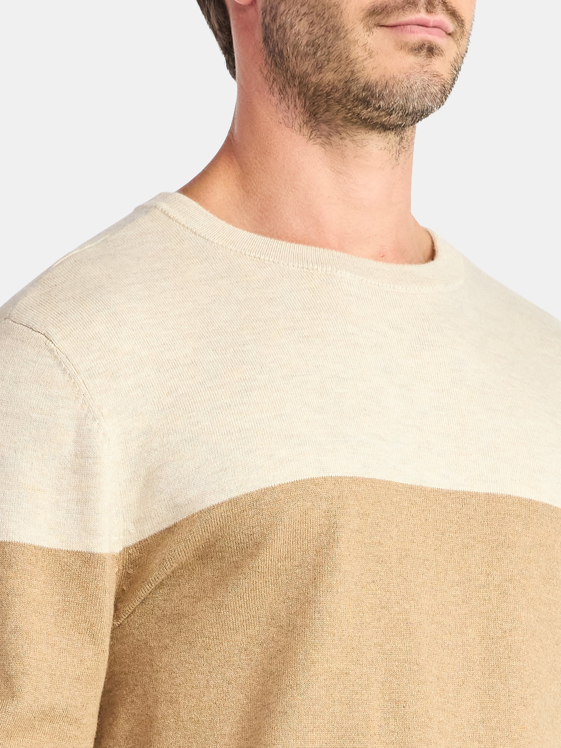 George Men's and Big Men's Colorblock Crewneck Sweater, Midweight, Sizes S-3XL