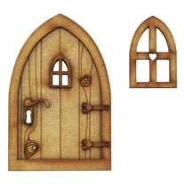 VogueV Diy 3D Wooden Fairy Door Craft Kit with Window Slippers Sign, Miniature Fairy Garden Door Decoration for teen Room Nursery Indoor Outdoor, Fantasy Diy Craft Gift, A Set of Decorative Doors