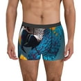 thumbnail image 1 of Balery Modern Style Blue Parrot Calzoncillos bóxer para hombre, ropa interior de algodón suave y transpirable con cinturilla de nailon-Small, 1 of 5
