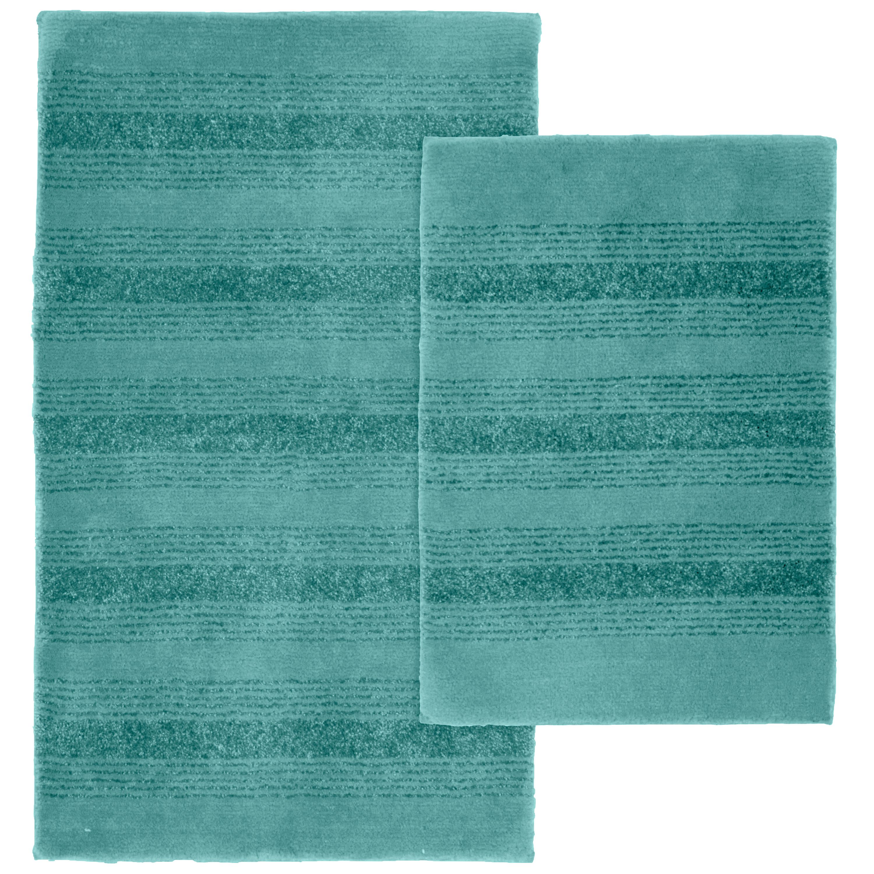 Garland Rug Essence 2 Piece Nylon Washable Bathroom Rug Set Sea Foam
