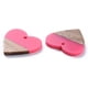 thumbnail image 3 of 5 Pcs Opaque Resin & Walnut Wood Pendants Two Tone Pendant Jewel Hot Pink Heart Pendant Decoration for Women Jewelry DIY Necklace Bracelet Craft Making 24x25x3mm Hole: 2mm, 3 of 3