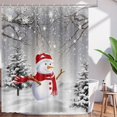 thumbnail image 2 of Winter Snowflake Shower Curtain Merry Christmas Gold Sliver Big Small Snowflake Shower Curtain for Bathroom Winter Holiday Xmas Eve Decor Fabric Bath Curtain 72x72 Inches with Hooks, 2 of 6