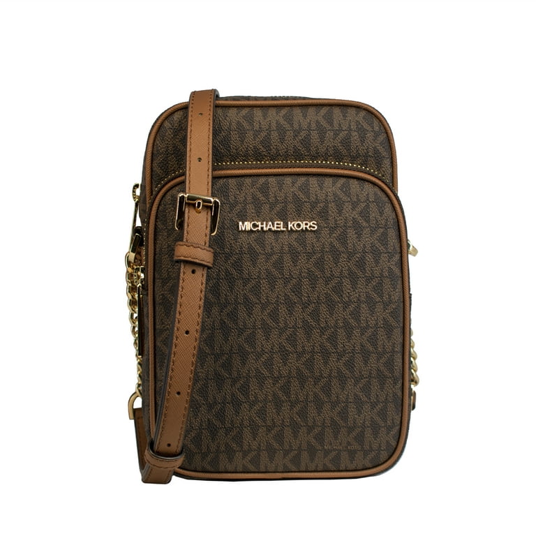 MICHAEL KORS Jet Set Travel Medium Logo Crossbody Bag (Black): Handbags