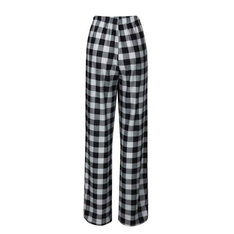 DENGDENG Womens Plaid Pj Pants Plaid Cute Pajamas Joggers Lounge