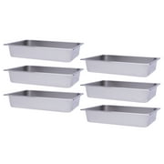 6 Pack Steam Table Pans for Hotel Pans, Full Size 4" Deep, Commercial Stainless Steel Pan, Steam Table Pan, Catering Food Pan for Restaurant