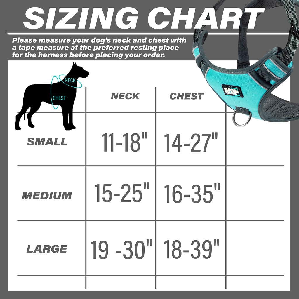 The Comfort Dog Harness With Mesh Padded Vest Aqua - Small Breeds