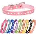 thumbnail image 6 of Minzimin Pink Rhinestone Dog Collars for Small Dogs, Pretty Bling Diamond Puppy Collar Crystal Sparkly Glitter Jewel Girls Cat Collars for XXS Xs Small Medium Pet Female Dogs Kitten, 6 of 6