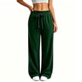 thumbnail image 2 of Wide Leg Sweatpants for Women,Elastic Drawstring High Waisted Loose Casual Straight Leg Pants with Side Pockets for Daily Wear, 2 of 7