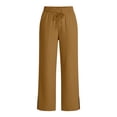 thumbnail image 5 of Womens Wide Leg Sweatpants Cotton Line Elastic High Waisted Side Slits Drawstring Baggy Lightweight Pants with Pockets Athletic Joggers Trousers, 5 of 10