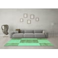 thumbnail image 3 of Ahgly Company Indoor Rectangle Checkered Turquoise Blue Modern Area Rugs, 2' x 3', 3 of 4