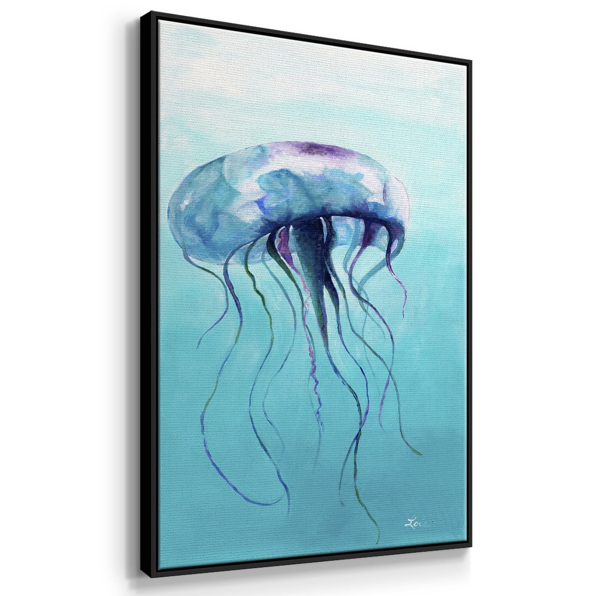 Jelly Fish Framed Premium Gallery Wrapped Canvas - Ready to Hang