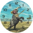 thumbnail image 5 of GZHJMY Dancing Elephant Wall Clock, 10" Silent Non Ticking Round Clock, Oil Painting Easy to Read Clock for Living Room Bedroom Bathroom Home Decor Holiday Gifts, 5 of 7