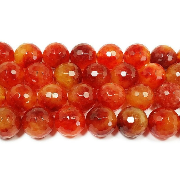 1314mm Candy orange jade faceted round beads Genuine Natural Gemstone