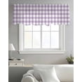 thumbnail image 5 of Purple Checkered Valance Curtains for Kitchen/Living Room/Bathroom/Bedroom Window, Farmhouse White Buffalo Plaid Rod Pocket Small Topper Half Short Window Curtains Voile Sheer Scarf 42"x12", 5 of 8