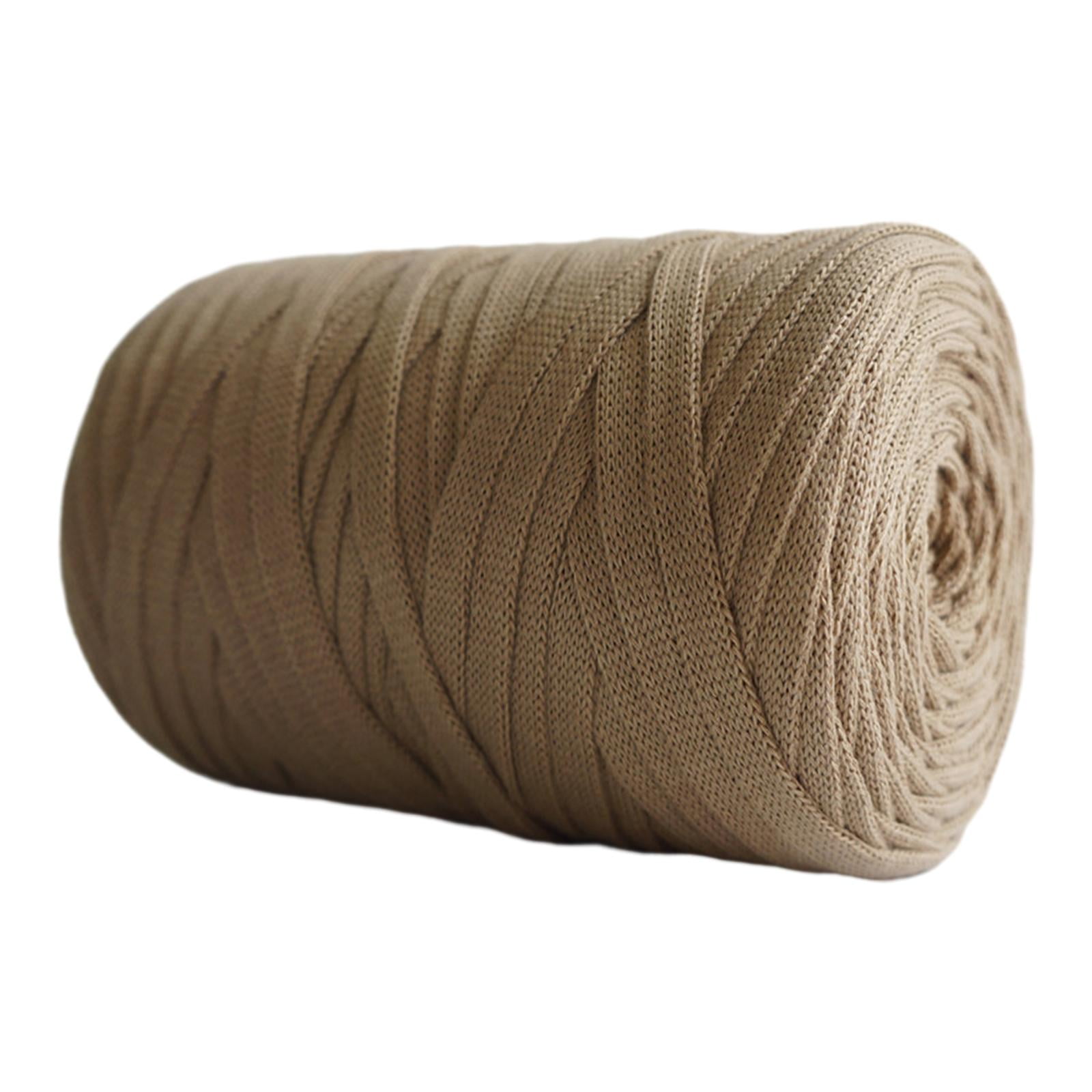 Knitting Yarn Spaghetti Yarn Blanket Cushion, Crocheting Chunky Yarn, Fabric Cloth Yarn for Rugs Bags, Cushion Throw Blanket Brown