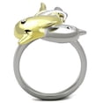 thumbnail image 3 of Stainless Steel Dolphin Two Toned Ring Anillo Para Mujer, 3 of 5