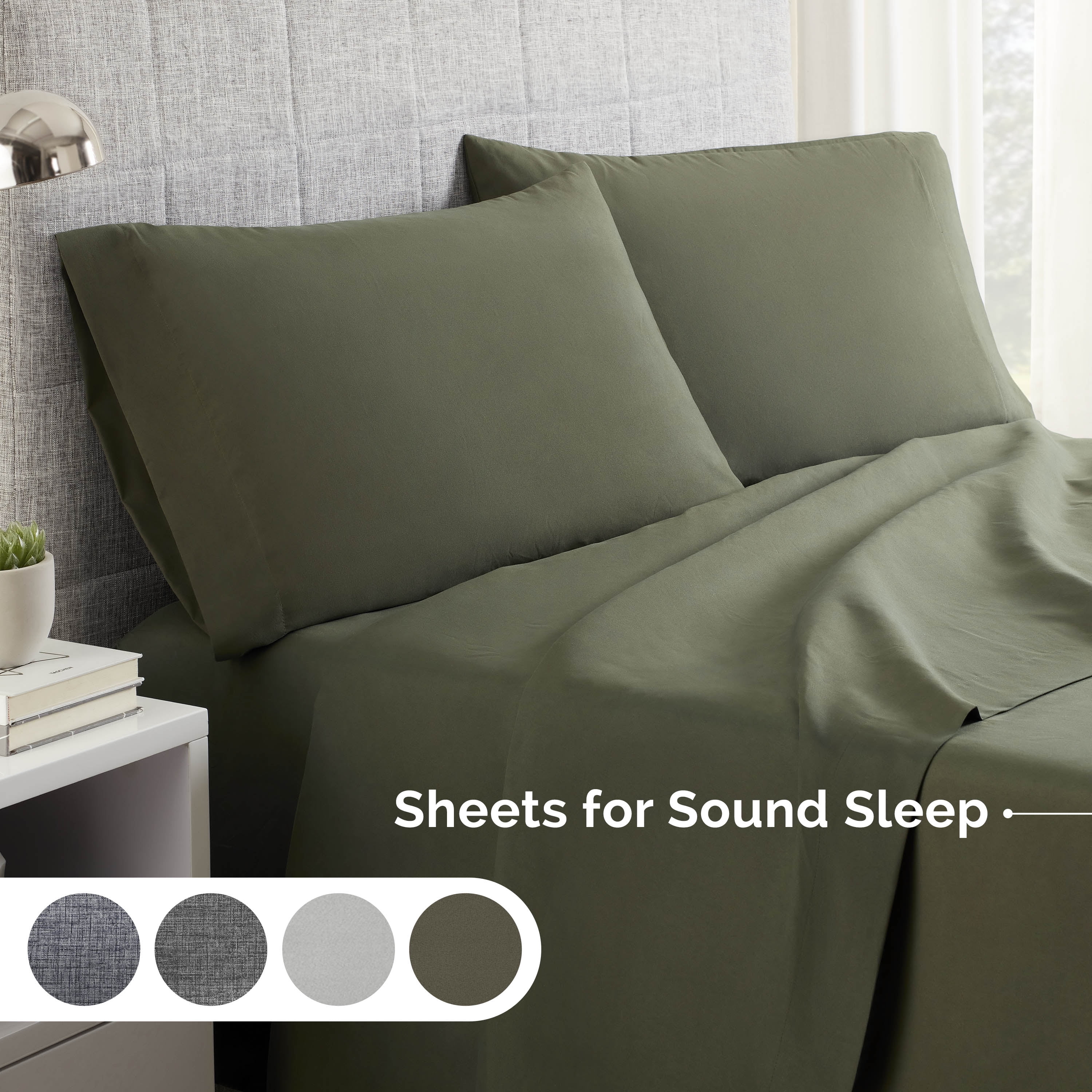 Martex Easy Living 3-Piece Twin Microfiber Sheet Set | Brushed Soft Easy Care | Green