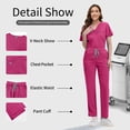 thumbnail image 5 of Niaahinn Women's Scrub Set -  Soft Stretch V-Neck Top & Elastic Waist Jogger Uniform, 8 Colors, 5 of 7