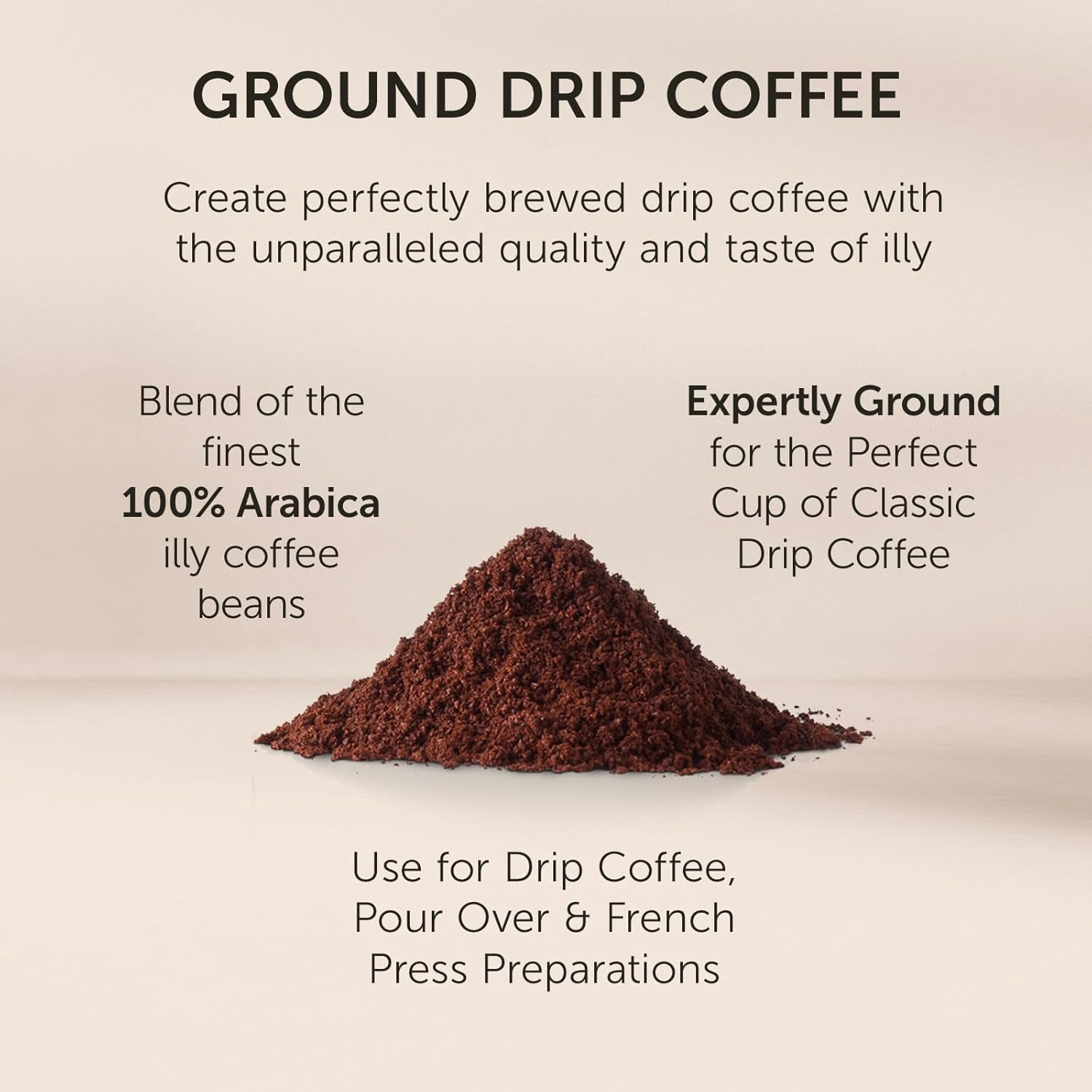 illy Ground Drip Coffee, Classico Medium Roast, 100% Arabica, 8.8 oz, 6 Pack