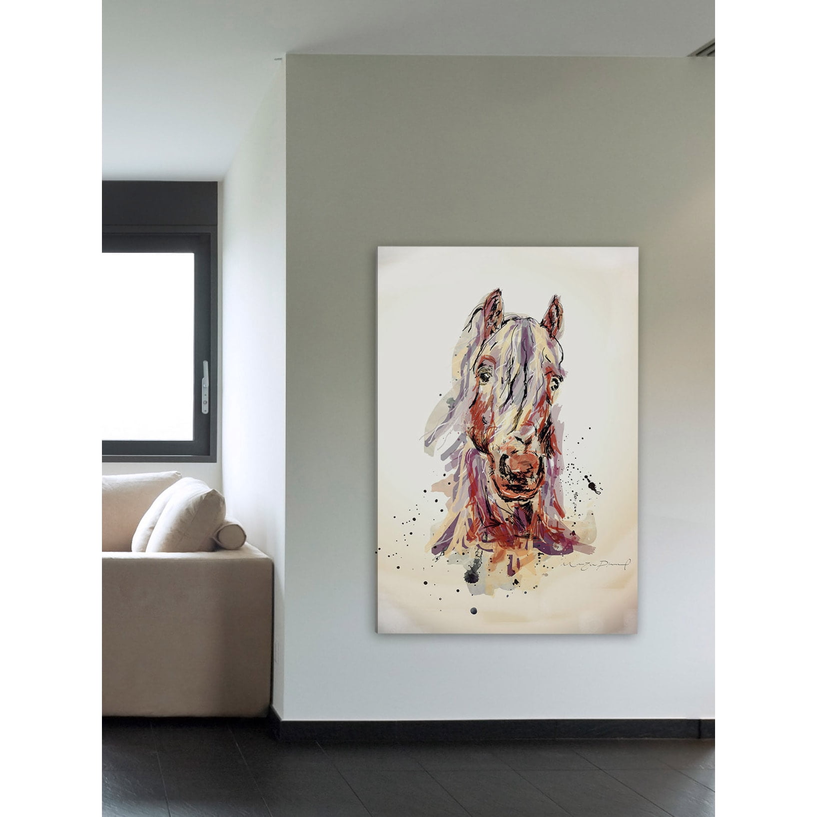 Marmont Hill "Cheval Sepia 1" by Marie-Eve Pharand Painting Print on Wrapped Canvas