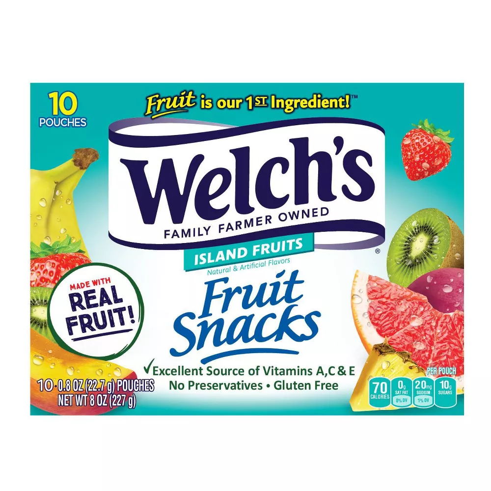 WELCH'S Fruit Snacks Island Fruits 8oz/10ct