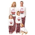 thumbnail image 1 of Qiylii Christmas Family Matching Pajamas Set, Cartoon Santa Tops+Plaid Pants, 1 of 9