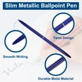 thumbnail image 3 of Uxcell Slim Metal Ballpoint Pen, 12Pcs Black Ink 1mm Medium Point Pen Metallic Retractable Lightweight Smooth Writing Pens for Business Office Wedding Guest Book, Dark Blue, 3 of 7