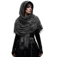thumbnail image 2 of Black Medieval Scarf Cowl Halloween Shawl Cotton And Linen Cowl Scarf Rogue Medieval Cloak Renaissance Costume Cape Accessories One Size, 2 of 9