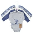 thumbnail image 2 of Touched by Nature Unisex Baby Organic Cotton Long-Sleeve Bodysuits, Blue Peanut, 12-18 Months, 2 of 5