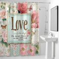 thumbnail image 4 of Vintage Love Roses Fabric Shower Curtain Floral Leaf Washable Shower Curtains for Bathroom, Waterproof Bath Curtain with Hooks Home Decor 72x84in, 4 of 8