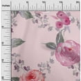 thumbnail image 1 of oneOone Cotton Poplin Fabric Watercolor Leaves & Peony Floral Print Fabric By The Yard 42 Inch Wide, 1 of 4