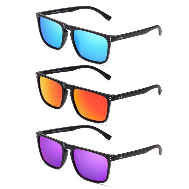 Gafas de Sol VANLINKER Cuadradas Polarizadas UV400 Paquete de 3 para Hombre y Mujer