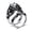 White, variant on Womens Skull Ring with Crossbones Diamond Inlaid Design European and American Punk Retro Ring for Women Fashion Jewelry Skull Ring Gold Plated Ring