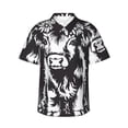 thumbnail image 2 of Goofa Floral Cow Silhouette Hawaiian Shirt for Men, Unisex Summer Beach Casual Short Sleeve Button Down Shirts,Aloha Tropical Floral print shirt-Small, 2 of 9