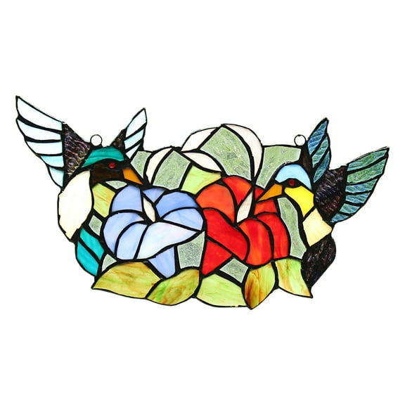 RADIANCE Goods Tiffany-Style Animal Design Window Panel 15" x 8"