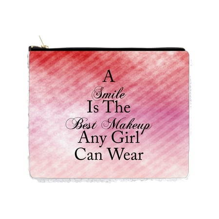 Smile is the Best Makeup Quote on Pink Retro Grunge Print - 2 Sided 6.5