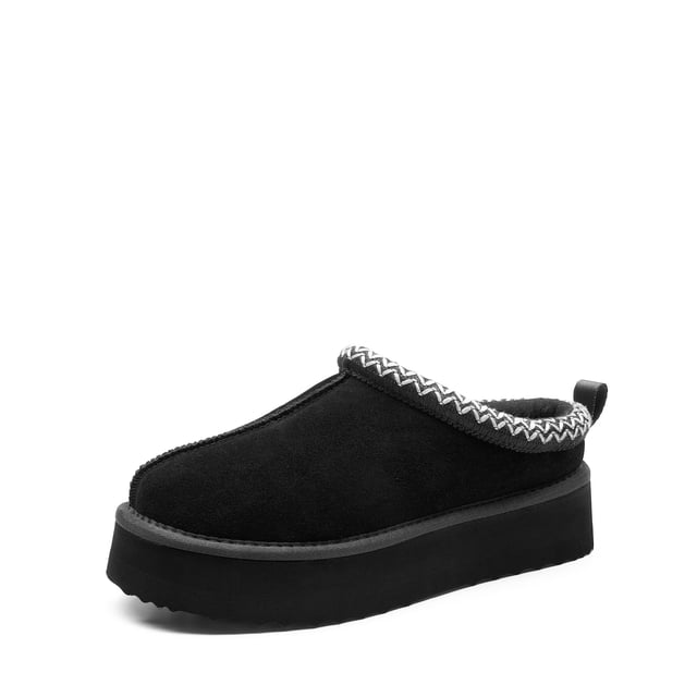 Pantuflas de Plataforma de Gamuza para Mujer DREAM PAIRS Negro Talle 9