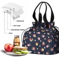 thumbnail image 4 of Pioneer Flower Floral Print Pattern Drawstring Lunch Bag Women - Drawstring Lunch Bag Insulated for Work Office - Stain-Resistant Large Lunchbags for Women with Multi-Pockets, 4 of 6