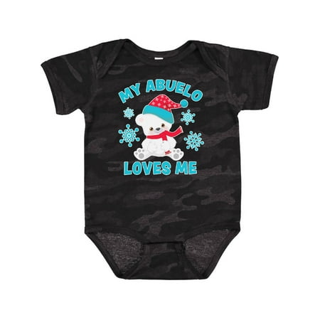 

Inktastic Polar Bear My Abuelo Loves Me in Santa Hat with Snowflakes Gift Baby Boy or Baby Girl Bodysuit