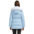 thumbnail image 4 of Wantdo Women's Puffer Jacket Quilted Winter Coat with Breathable Lining Warm Hooded Parka Jacket Light Blue M, 4 of 9
