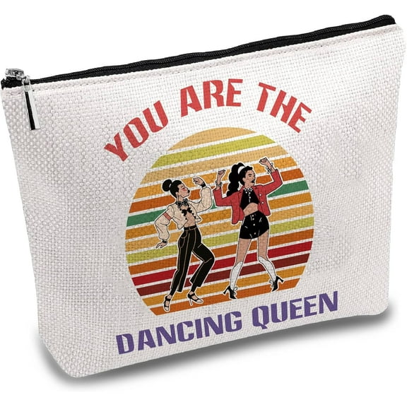 Dance Canvas Makeup Bag Cosmetic Pouches Bags Portable Travel Make Up Canvas Toiletry Organizer Storage Purse Case with Zipper for Ballet Women Gifts