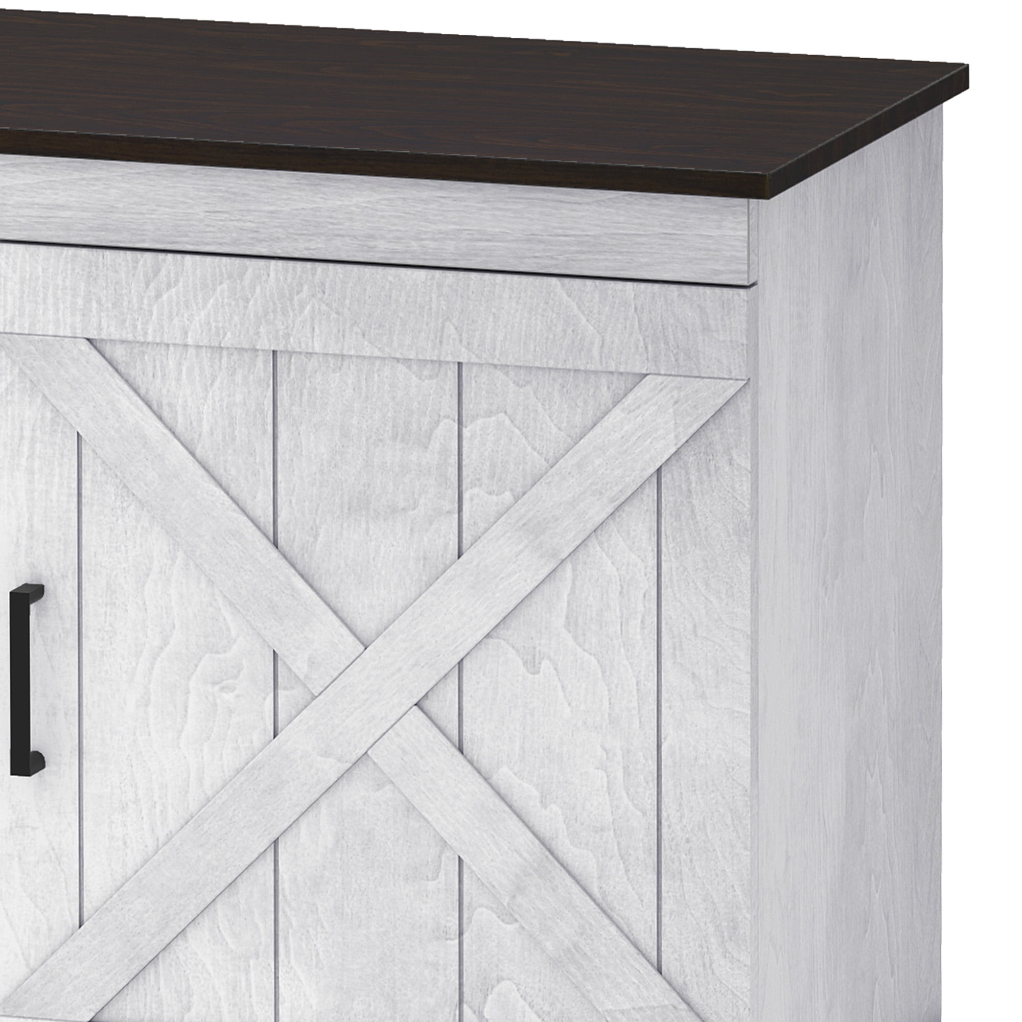 Uforic Farmhouse TV Stand for up 65" TVs, Entertainment Center Console Table for Living Room, Gray White