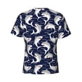 thumbnail image 6 of Vsdgher Angry Shark Print Men's Dry Fit Mesh Athletic Shirts Moisture Wicking Tennis T-Shirt Tops, 6 of 9